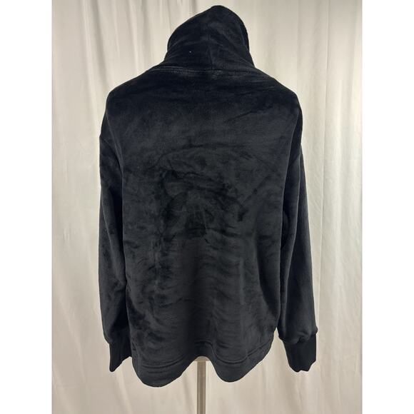 Athleta Double Cozy Karma Funnel Neck Velour Pullover Black Size S Loungewear - Picture 3 of 8